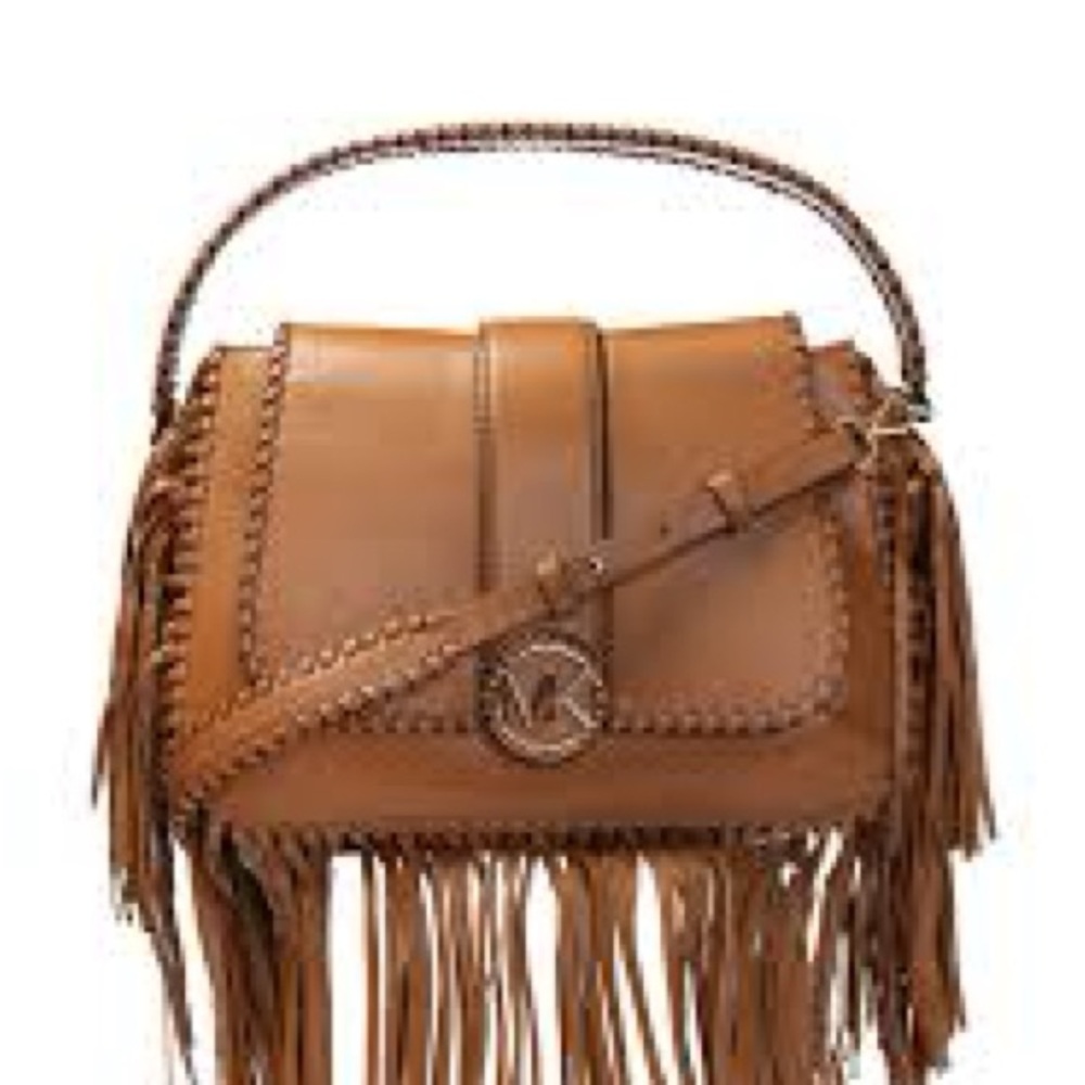 Michael Kors Brown Fringed Crossbody Bag